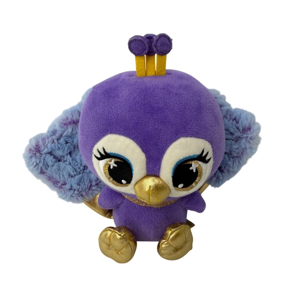 P.Lushes Pets Priscilla Plume Peacock Purple Gold Plush Stuffed Animal Bird 6 in
